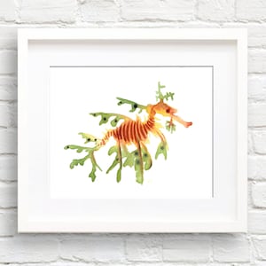 Leafy Seadragon Art Print - Nursery Art - Wall Decor - Watercolor Painting