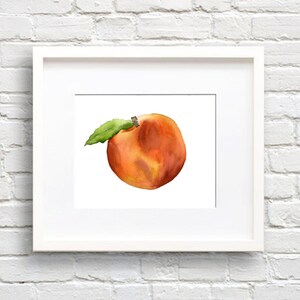 Peach - Art Print - Kitchen Art - Wall Decor - Watercolor Painting