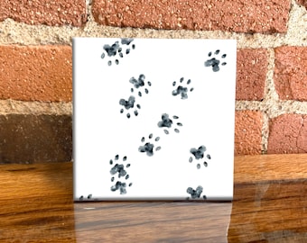 Cat Tracks - Cat Decorative Tile - Pet Lover Gift - Unique Cat Gifts