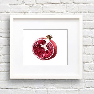 Pomegranate Art Print Kitchen Art Wall Decor Watercolor Painting image 1