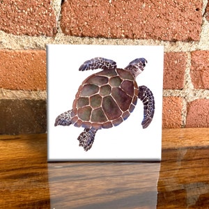 Sea Turtle Ceramic Tile - Sea Turtle Decorative Tile - Animal Lover Gift - Unique Animal Gifts