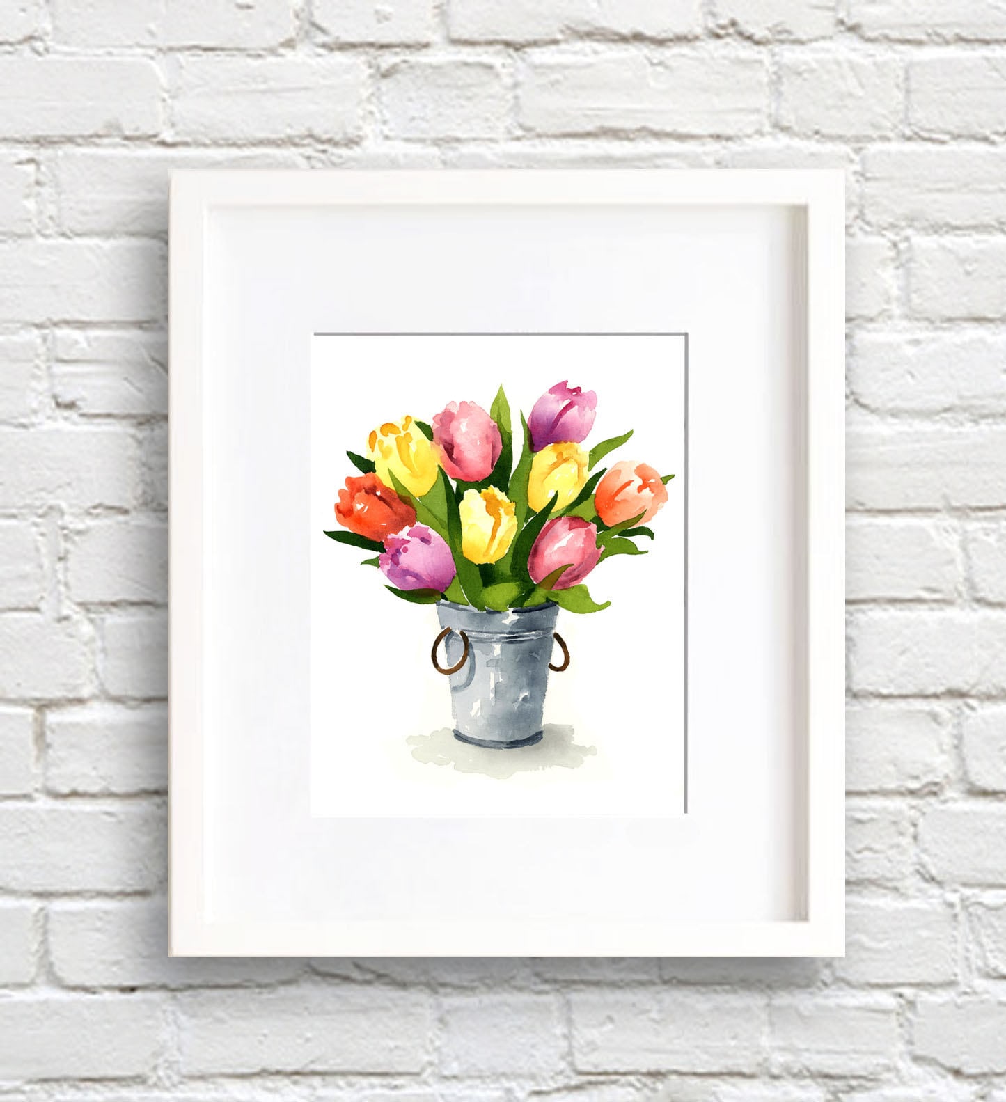 Tulip Art Print - Tulips Flower Wall Decor - Floral Watercolor Painting ...