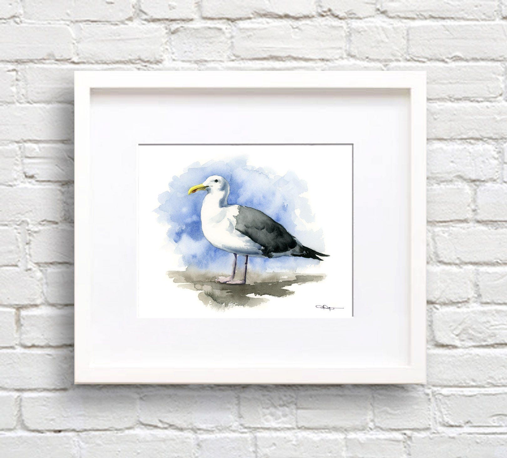 Seagull Art Print Bird Animal Art Wall Decor - Etsy