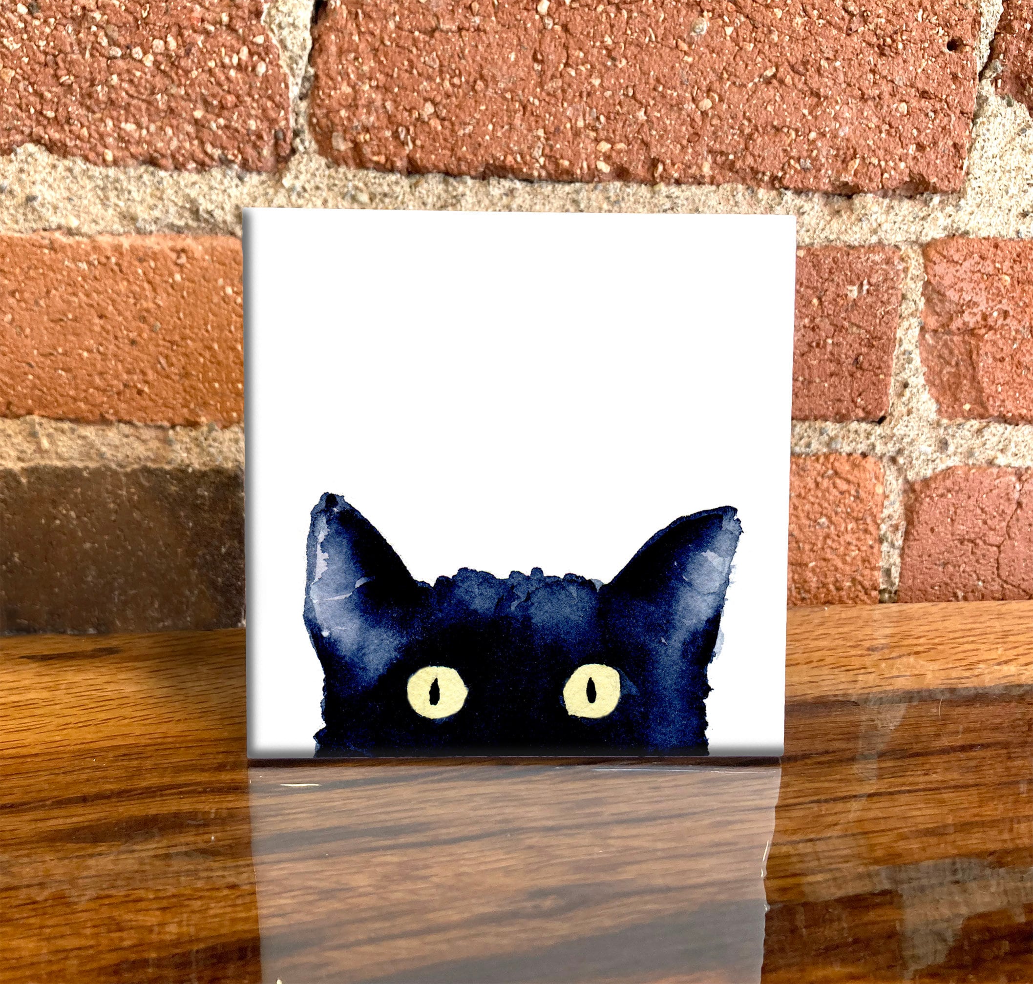 Black Cat Ceramic Tile Cat Decorative Tile Pet Lover Gift Etsy