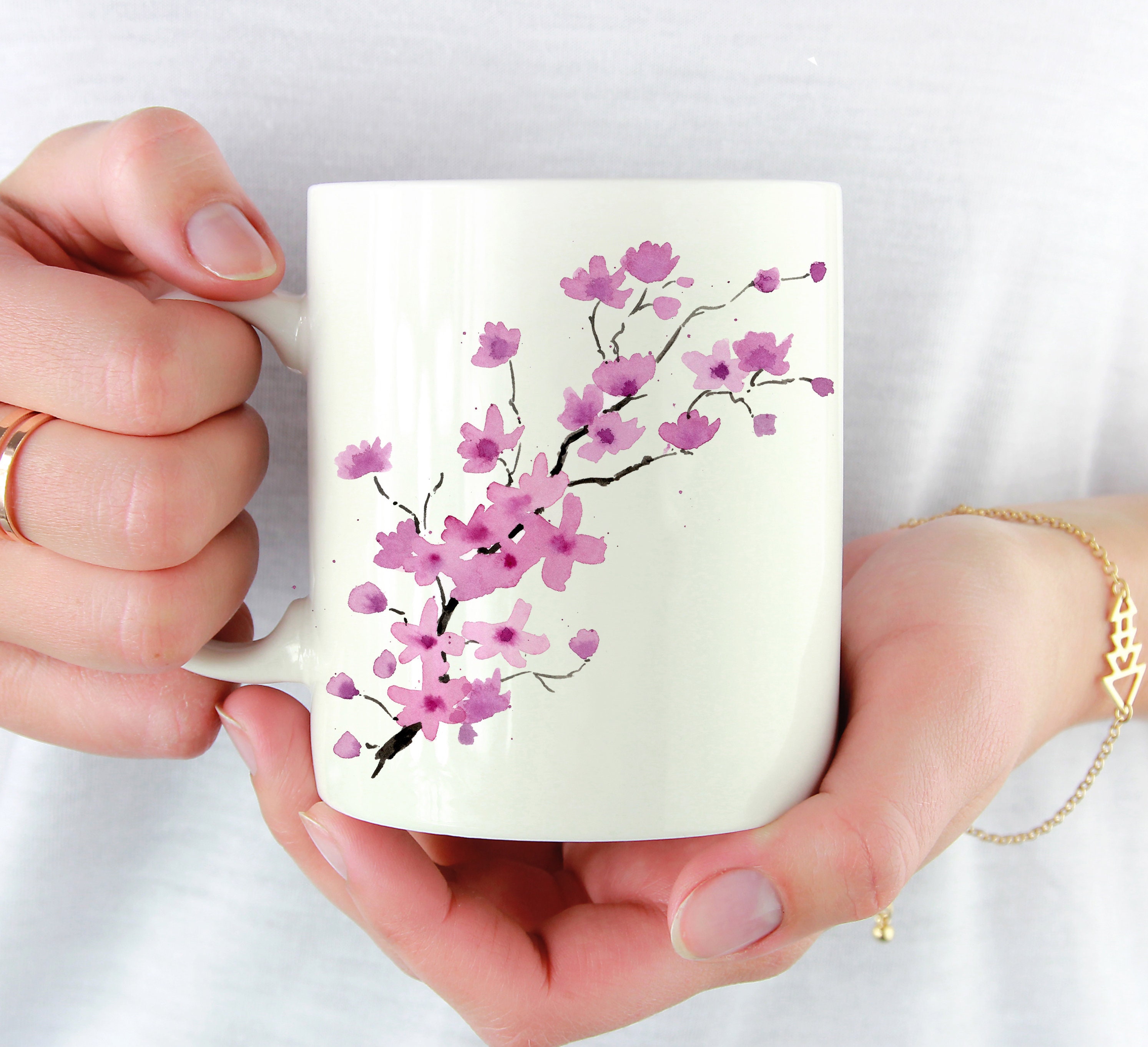 Cherry Blossoms Mug Flower Lover Gift Cherry Blossoms Etsy