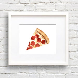 Pizza Print - Pizza Slice Art - Wall Decor - Watercolor Painting
