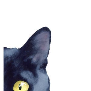 Cat - Black Cat - Art Print - Sneaky Black Cat - Wall Decor ...