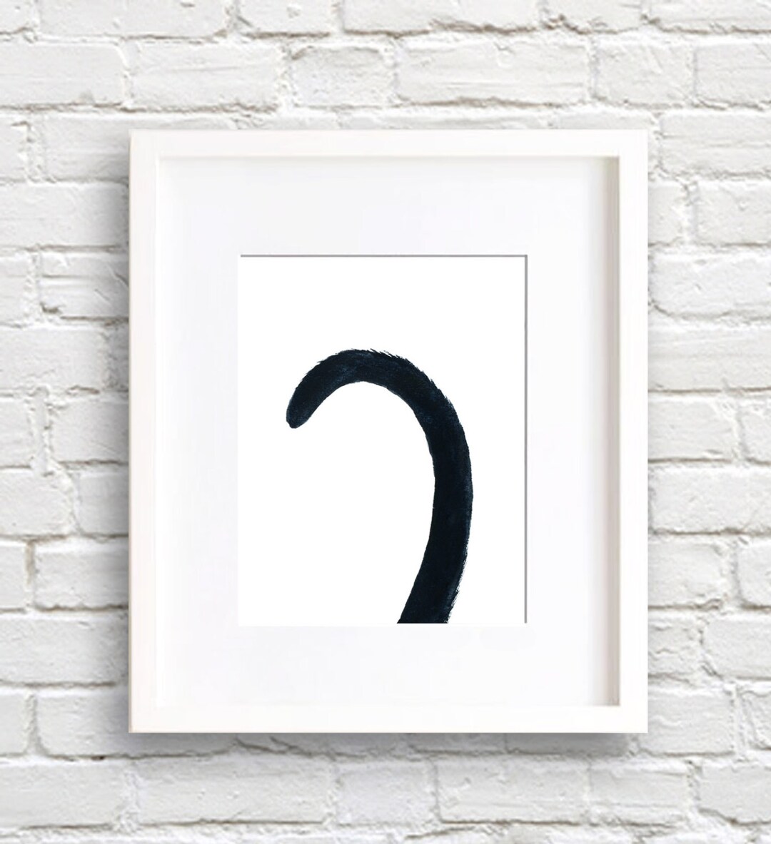 Black Cat Tail Art Print Wall Decor Watercolor Painting Etsy