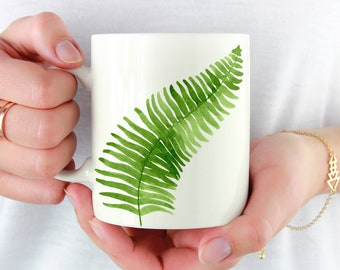 Fern Leaf Mug - Fern Lover Gift - Fern Leaf Coffee Mug - Unique Fern Leaf Gifts