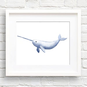 Narwhal Art Print - Wall Decor - Watercolor Painting