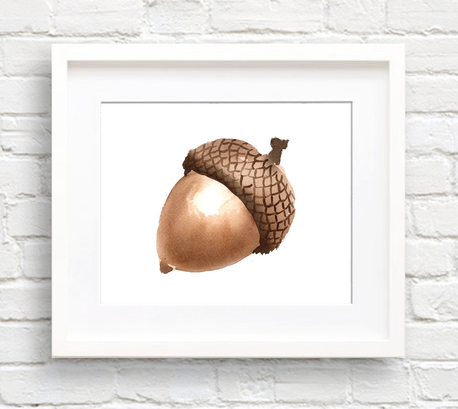Acorn Art Print - Wall Decor - Watercolor Painting