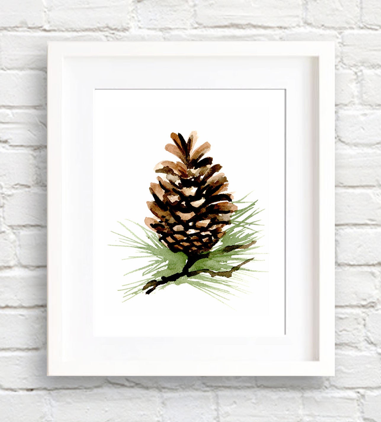 Pinecone Watercolor Art Print Wall Decor Painting | Etsy