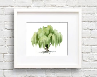 Willow Tree Art Print - Wall Decor - Watercolor Painting