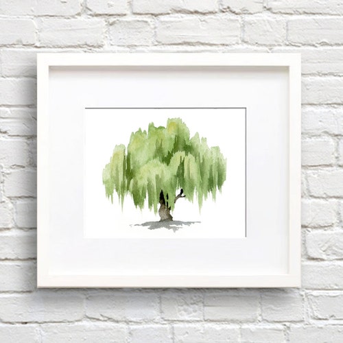 Watercolor Pine Tree Art Print Wall Decor Painting Etsy