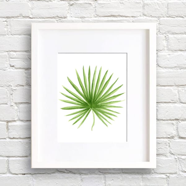 Palm Leaf Art Print - Wall Decor - Watercolor Painting