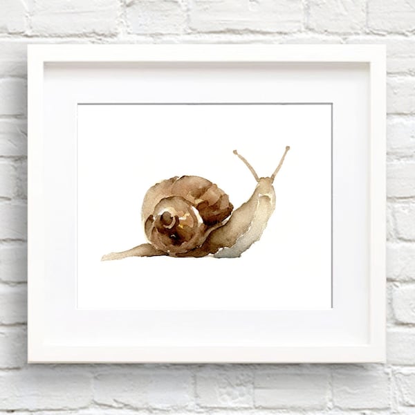 Aquarelle Snail Art Print - Wall Decor - Peinture