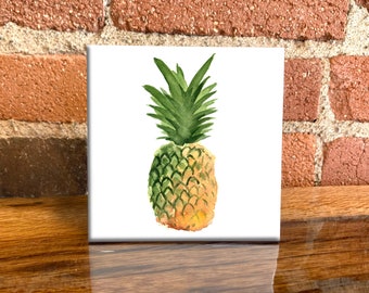 Pineapple Ceramic Tile - Pineapple Decorative Tile - Food Lover Gift - Unique Tropical Gifts