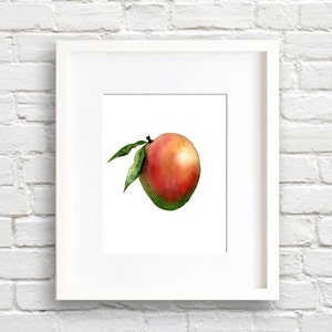 Mango Art Print - Küchen Wanddeko - Aquarell Malerei