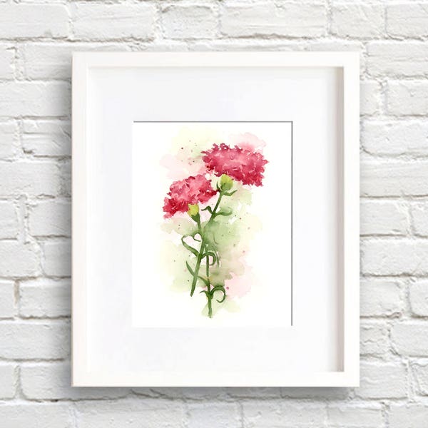 Carnation Flower Painting Etsy