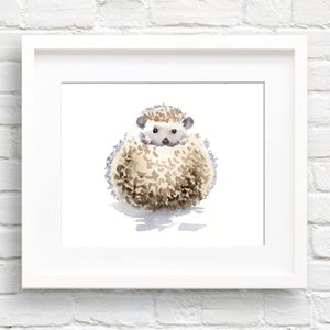 Hedgehog Art Print - Nursery Art - Wall Decor - Watercolor Painting