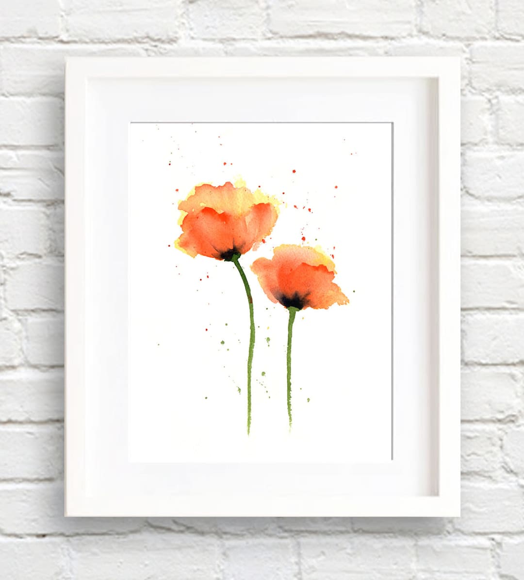 Poppies Art Print Orange Flower Wall Decor Floral Etsy