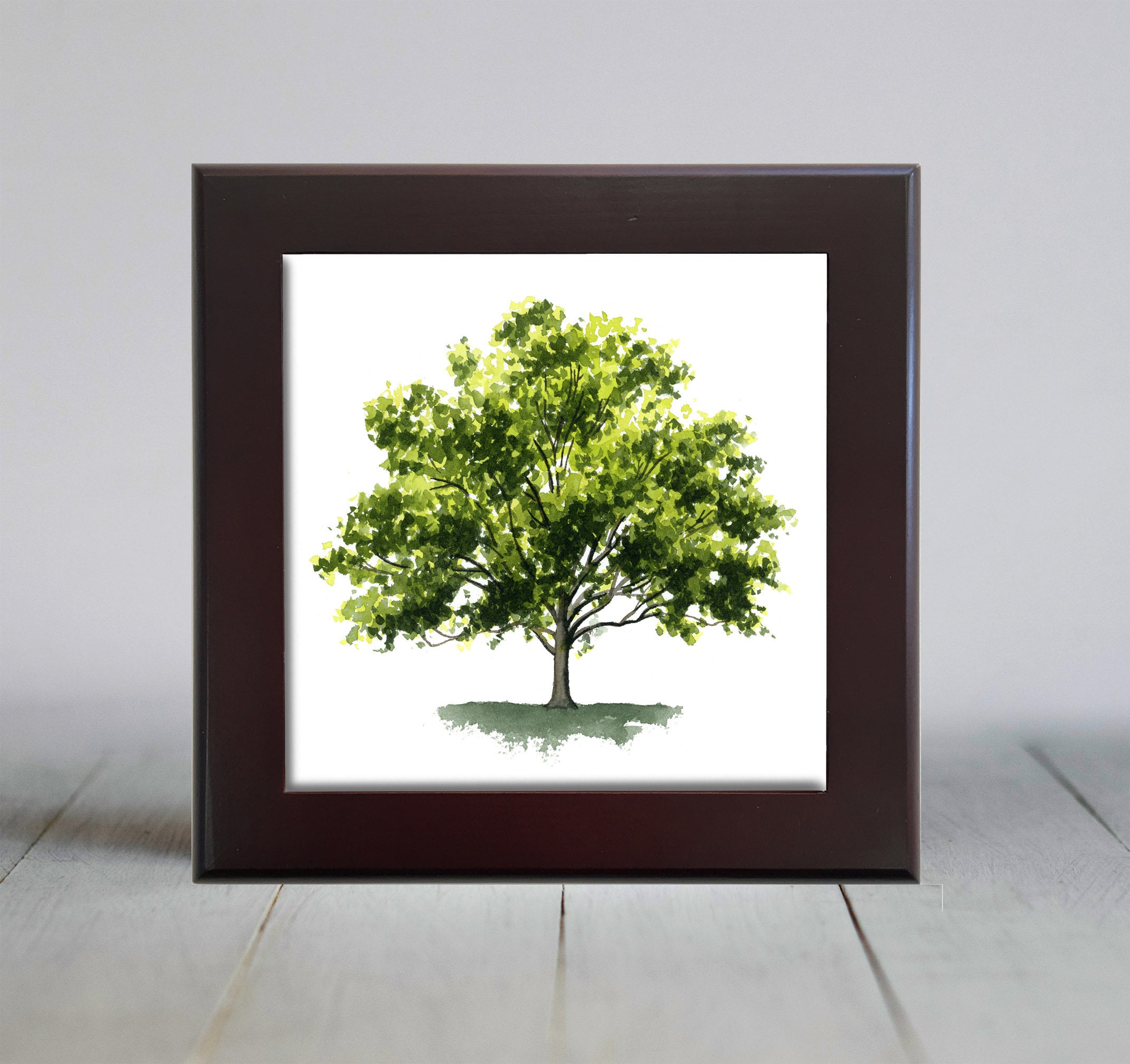 Tree Design Tile Sycamore Tree Ceramic Tile - Leaf Decorative Tile - Tree Lover Gift ...