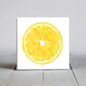 Lemon Ceramic Tile - Lemon Decorative Tile - Fruit Lover Gift - Unique Food Gifts