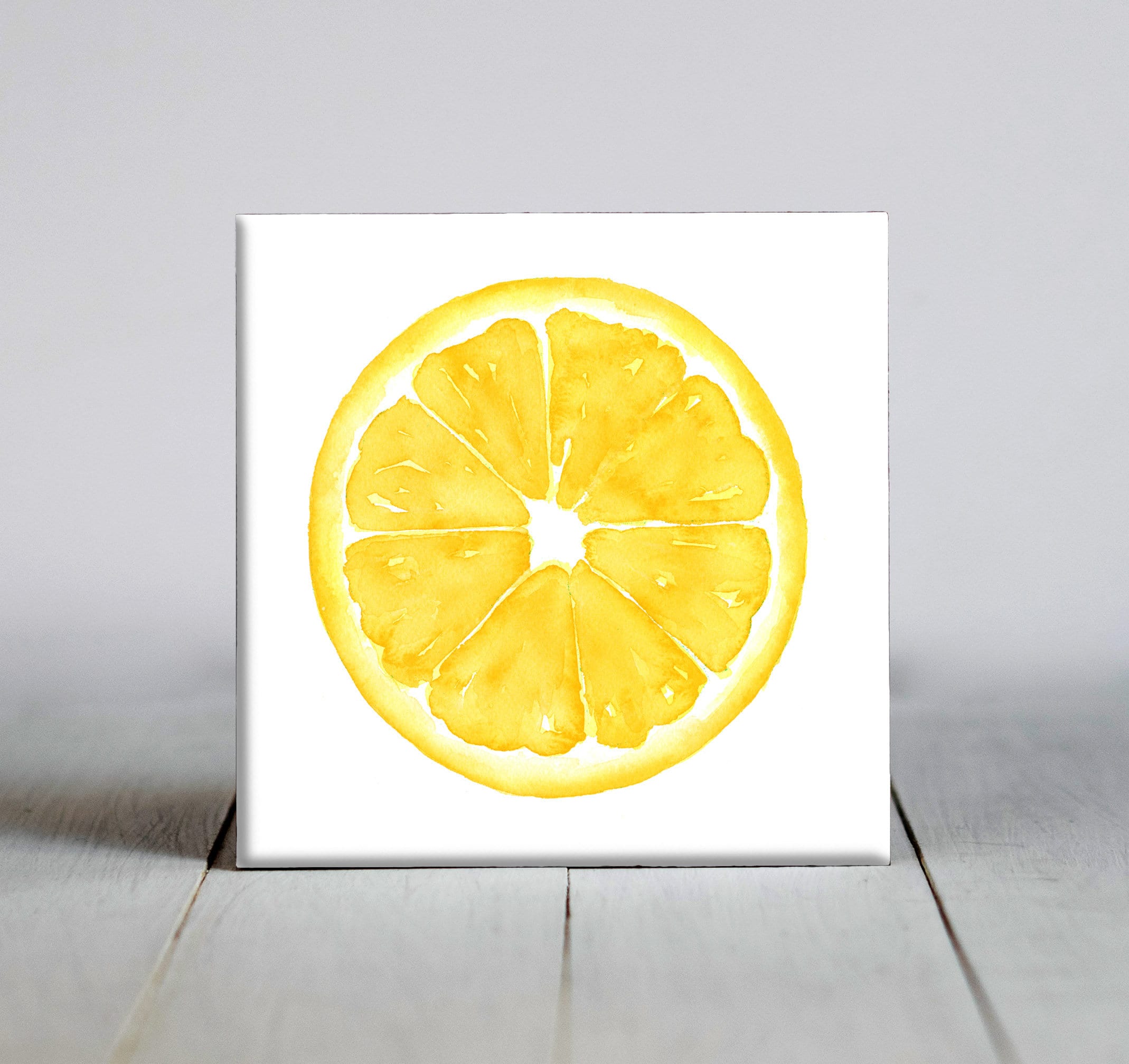 Lemon Ceramic Tile Lemon Decorative Tile Fruit Lover Gift Etsy