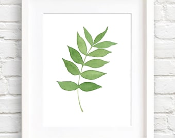 Ash Leaf Art Print - Wall Decor - Watercolor Painting