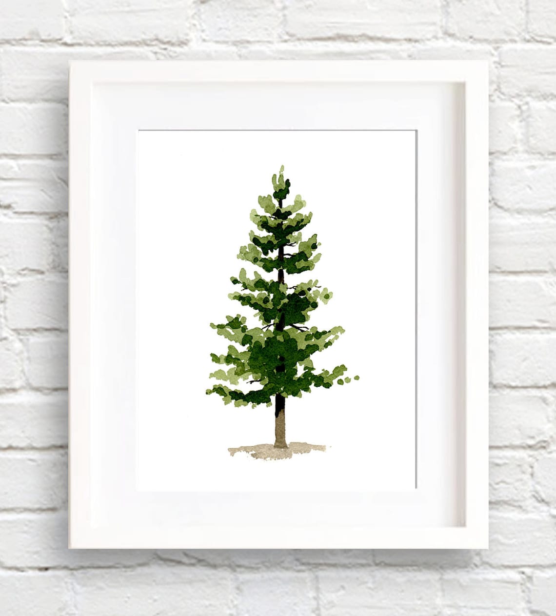 Watercolor Pine Tree Art Print Wall Decor Painting Etsy