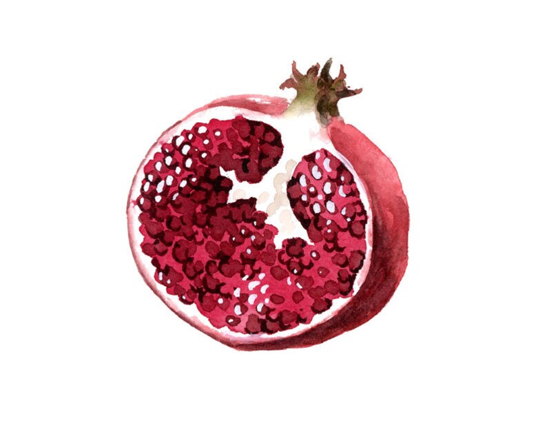 Pomegranate Art Print Kitchen Art Wall Decor Watercolor Painting image 2