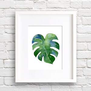 Stampa artistica foglia tropicale - Decorazione murale - Pittura ad acquerello
