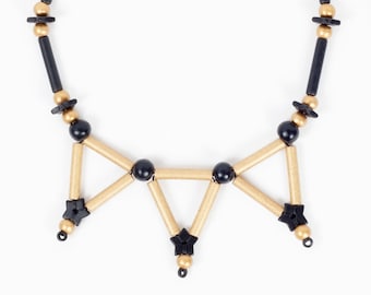 TRIANGLE statement necklace, Bib necklace, Chunky necklace, Geometric necklace, Beaded Necklace, Statement jewelry, Handmade necklace