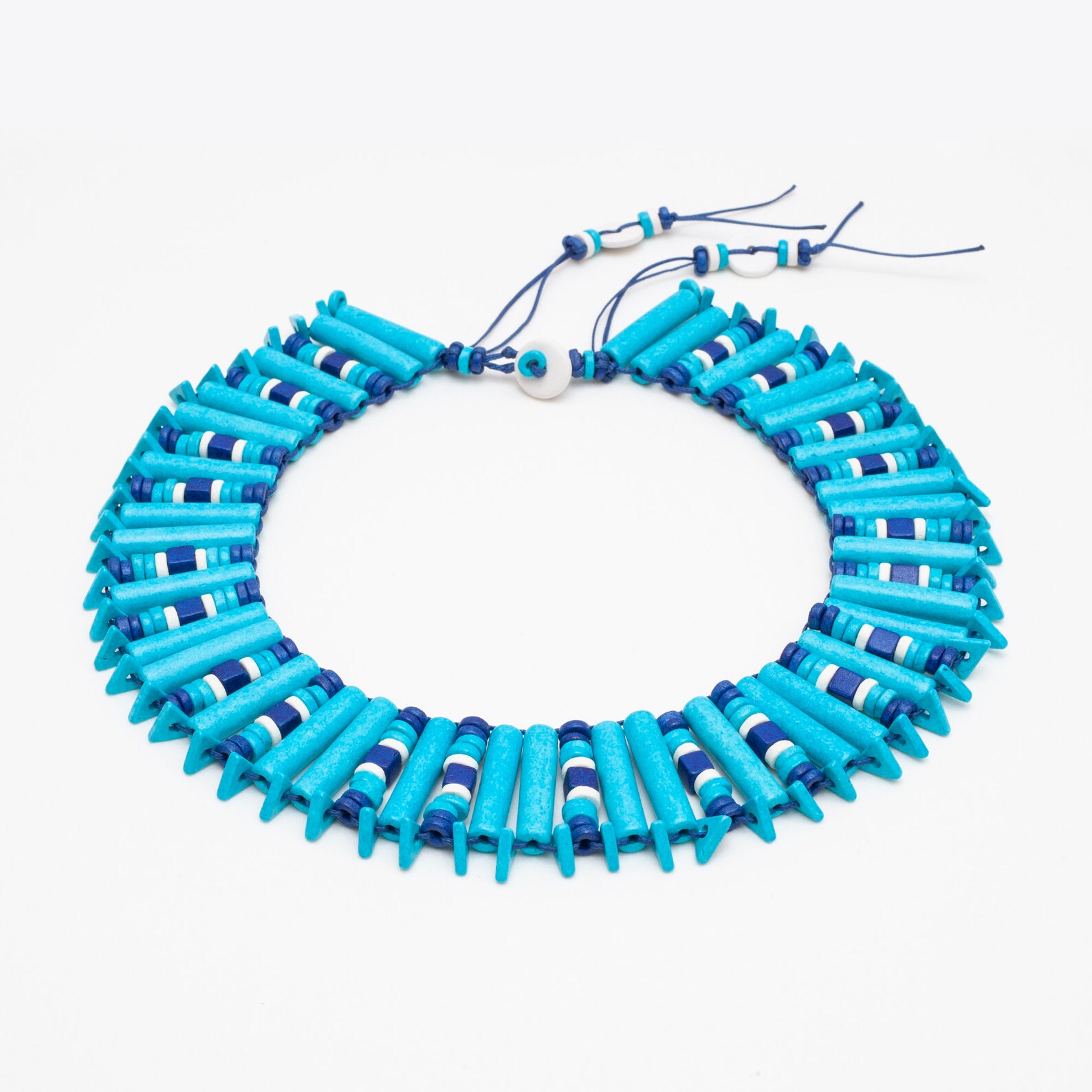 Ocean Blue CLEO collar necklace Colourful Statement necklace Etsy