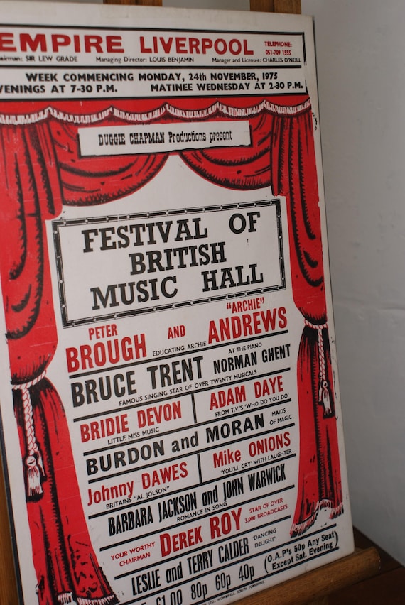 Unframed Original 1975 Poster From The Empire Liverpool