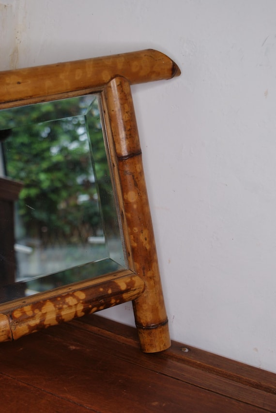 French C.1920's Tiger Bamboo Mirror