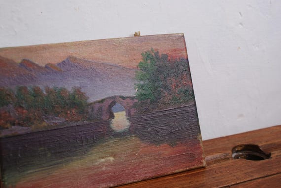 Antique Miniature Oil on Canvas