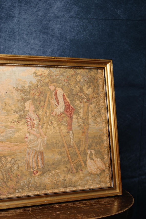 C. 1900 Framed French Tapestry