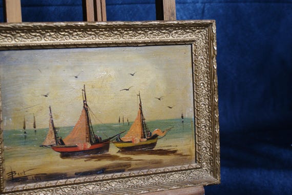 Coastal Oil Painting Dated 1911