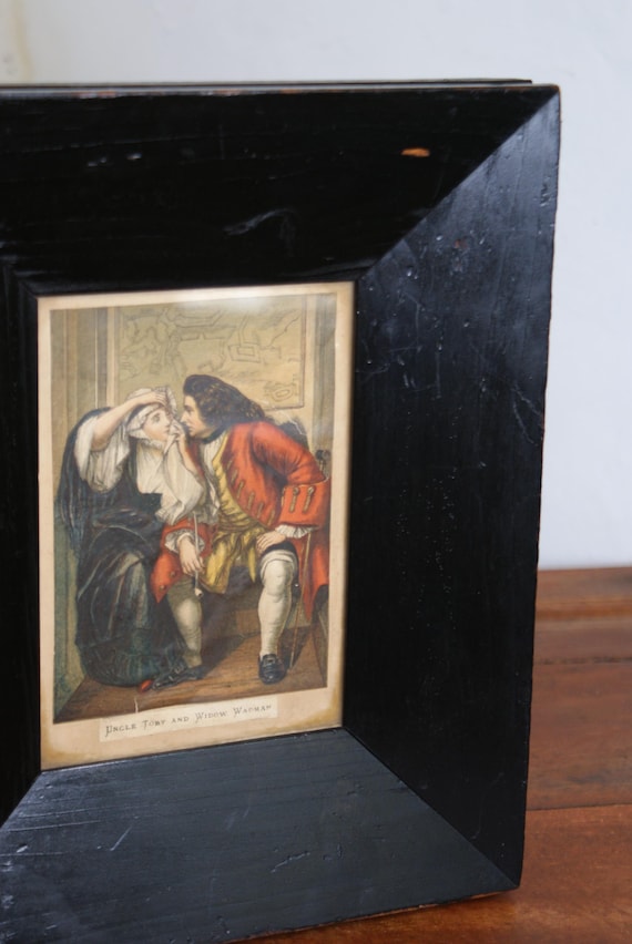 A 19th Century Colour Engraving Titled 'Uncle Toby and Widow Wadman' from the novel Tristram Shandy