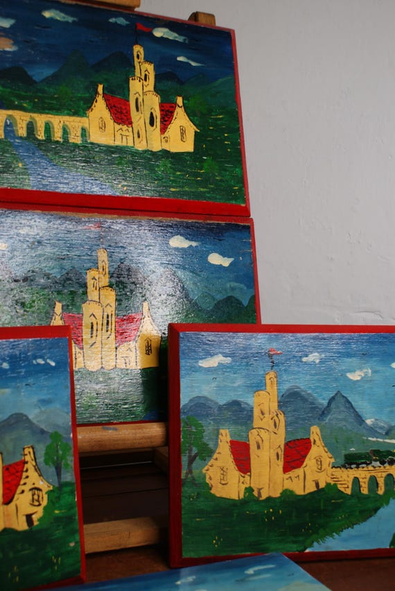 Canal Barge Folk Art Wooden Panels