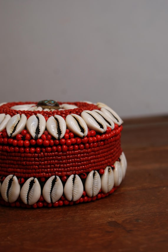Handmade Tibetan Cowrie Shell Trinket Box