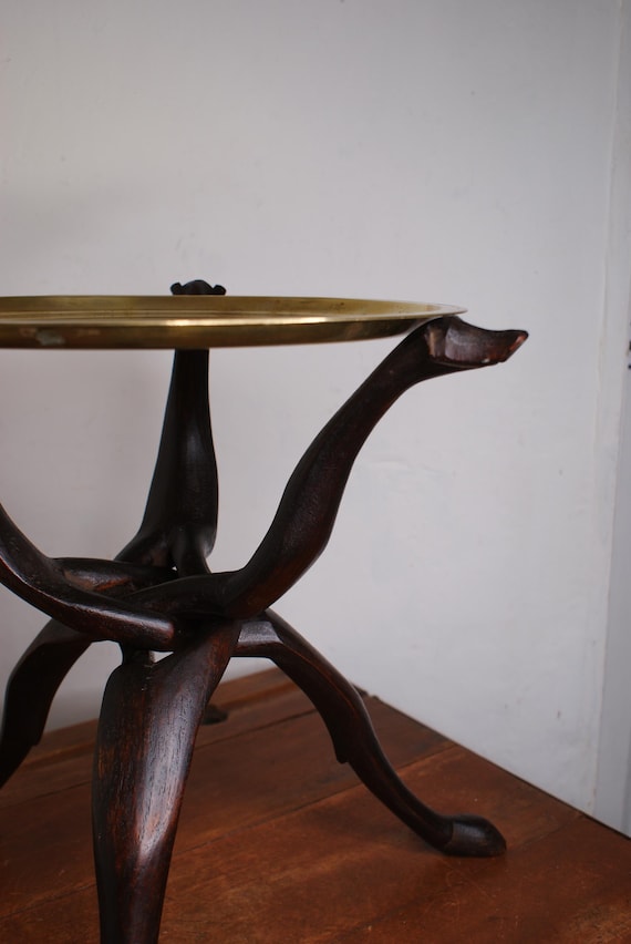 Interlocking Folding Folk Art Dog Table