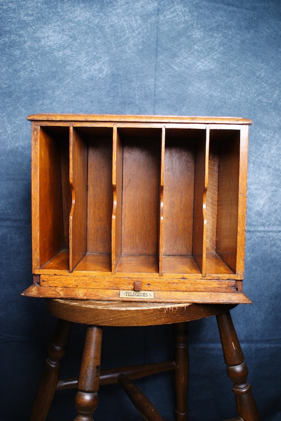 Victorian Oak Hotel Telegram Case