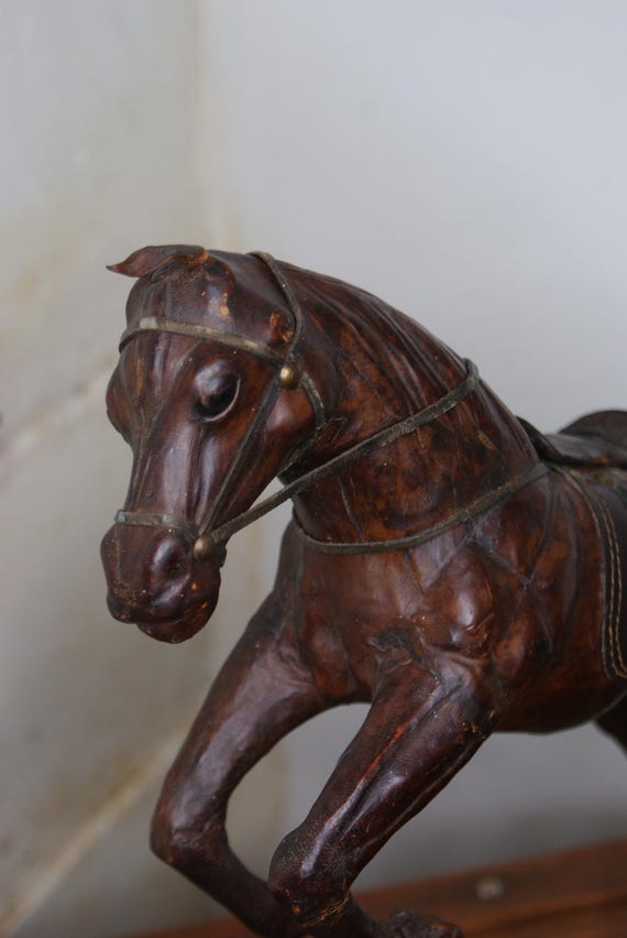 Mid Century Leather Horse Figure