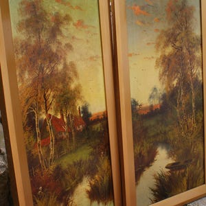 Pair Of Oil On Canvas Landscapes Signed H Adams