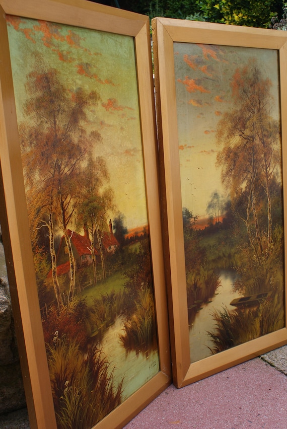 Pair Of Oil On Canvas Landscapes Signed H Adams