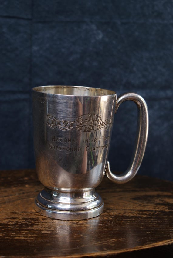 Vintage News of the World Inter-Track Greyhound Championship Silver Plate Tankard