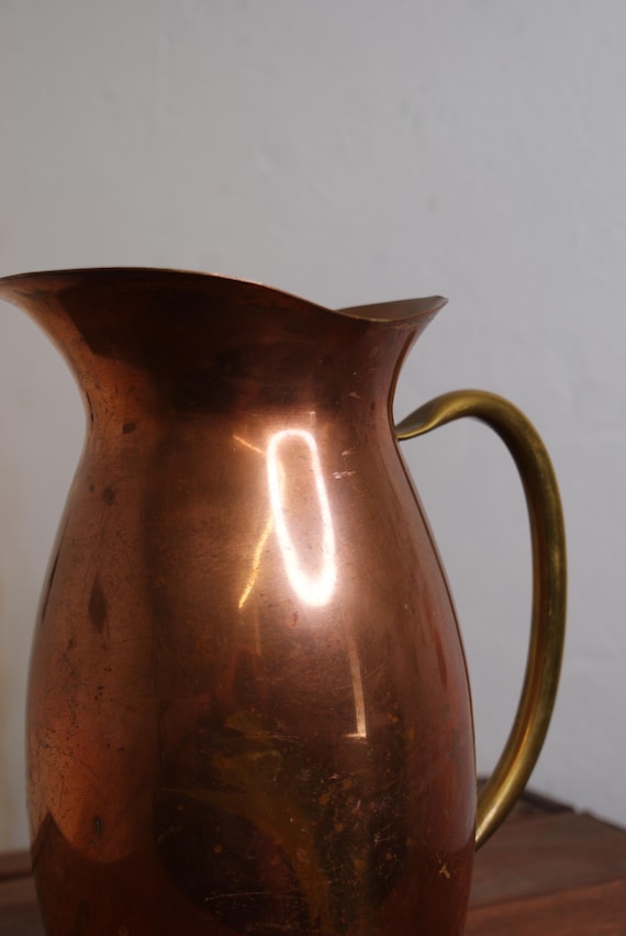 Mid Century Copper Water Pitcher