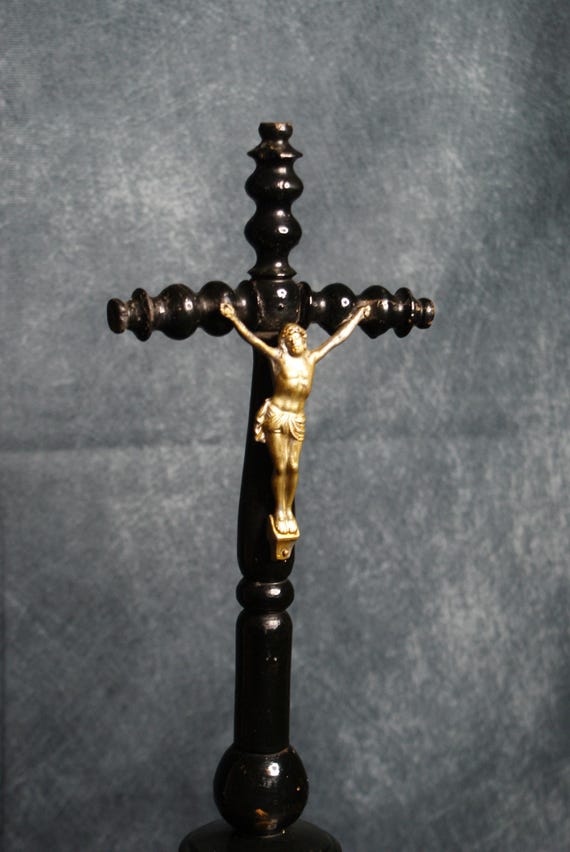 Antique Ebonised Corpus Christi Crucifix